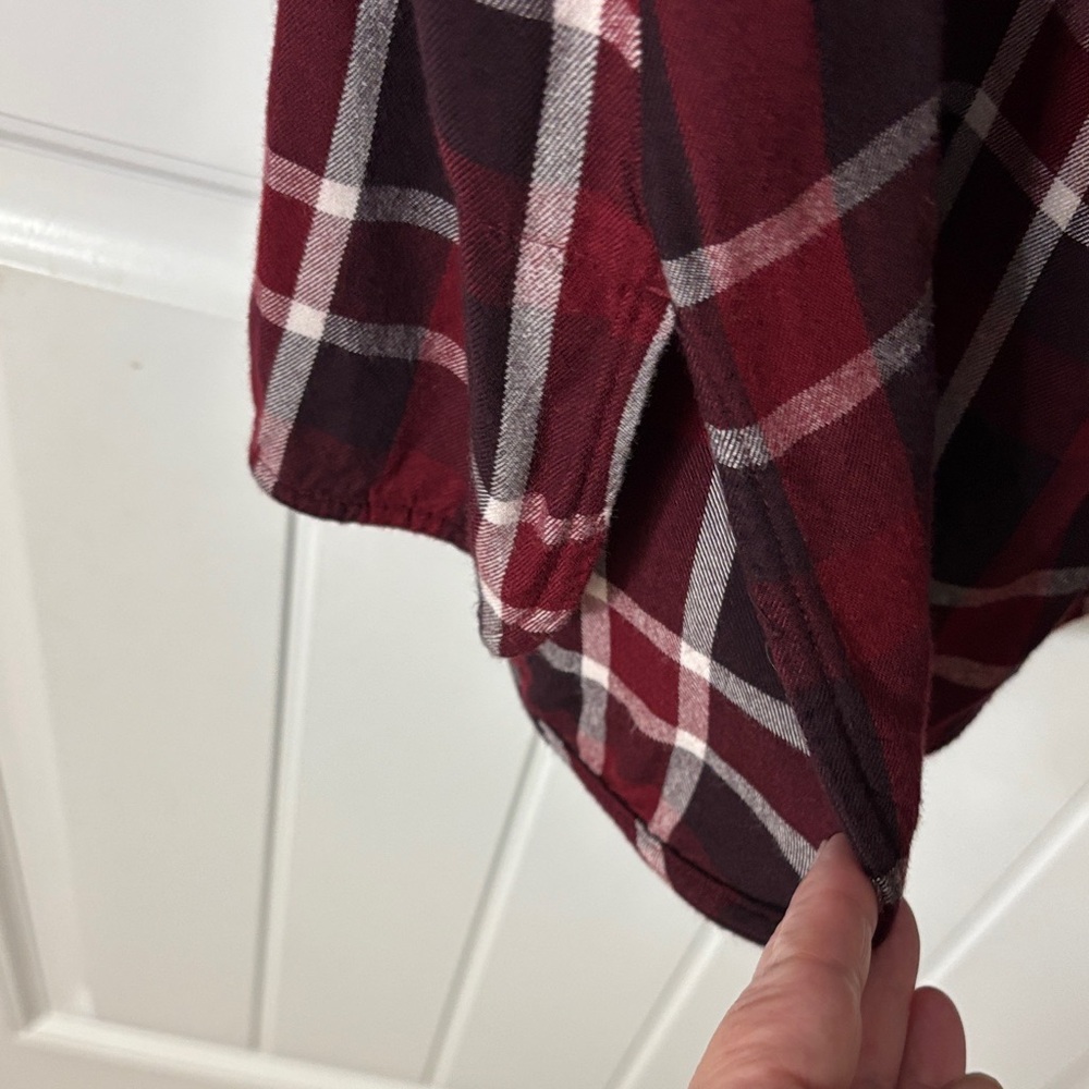 Lane Bryant Burgundy and White Plaid Shirt - Picture 11 of 11